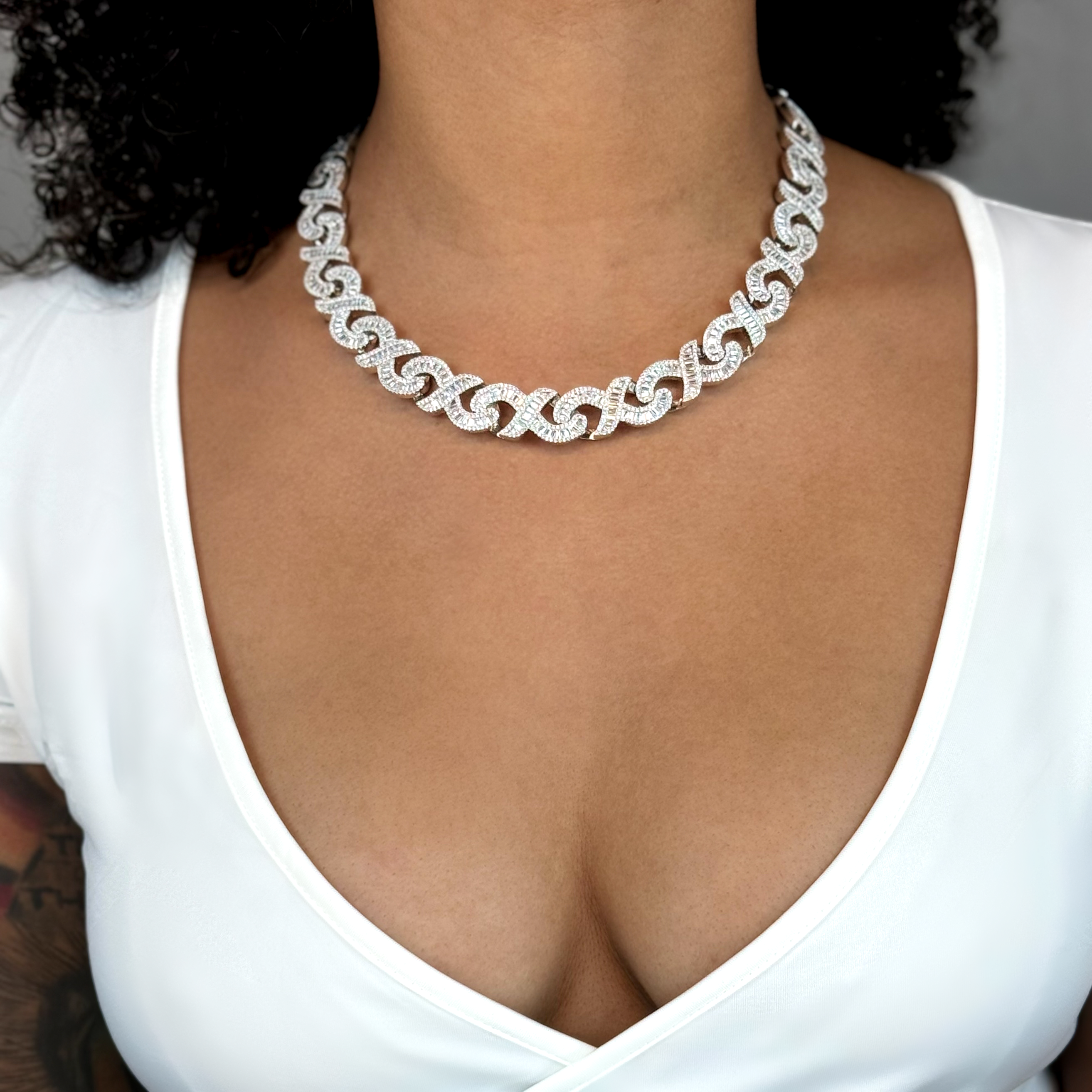 Eternity Linked Up Baguette Necklace