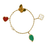 Multi Charms Lucky Jewels Clover Bracelet