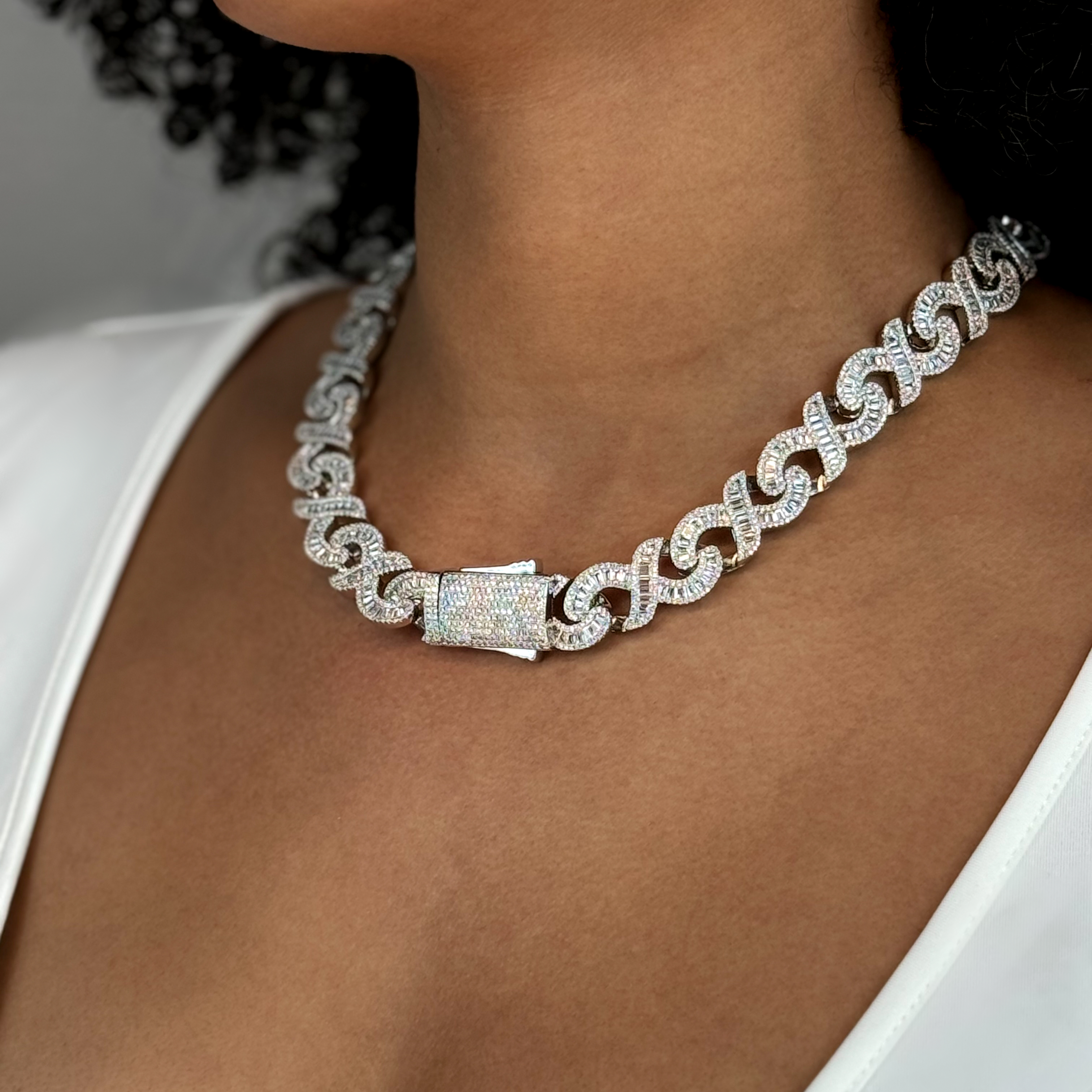 Eternity Linked Up Baguette Necklace
