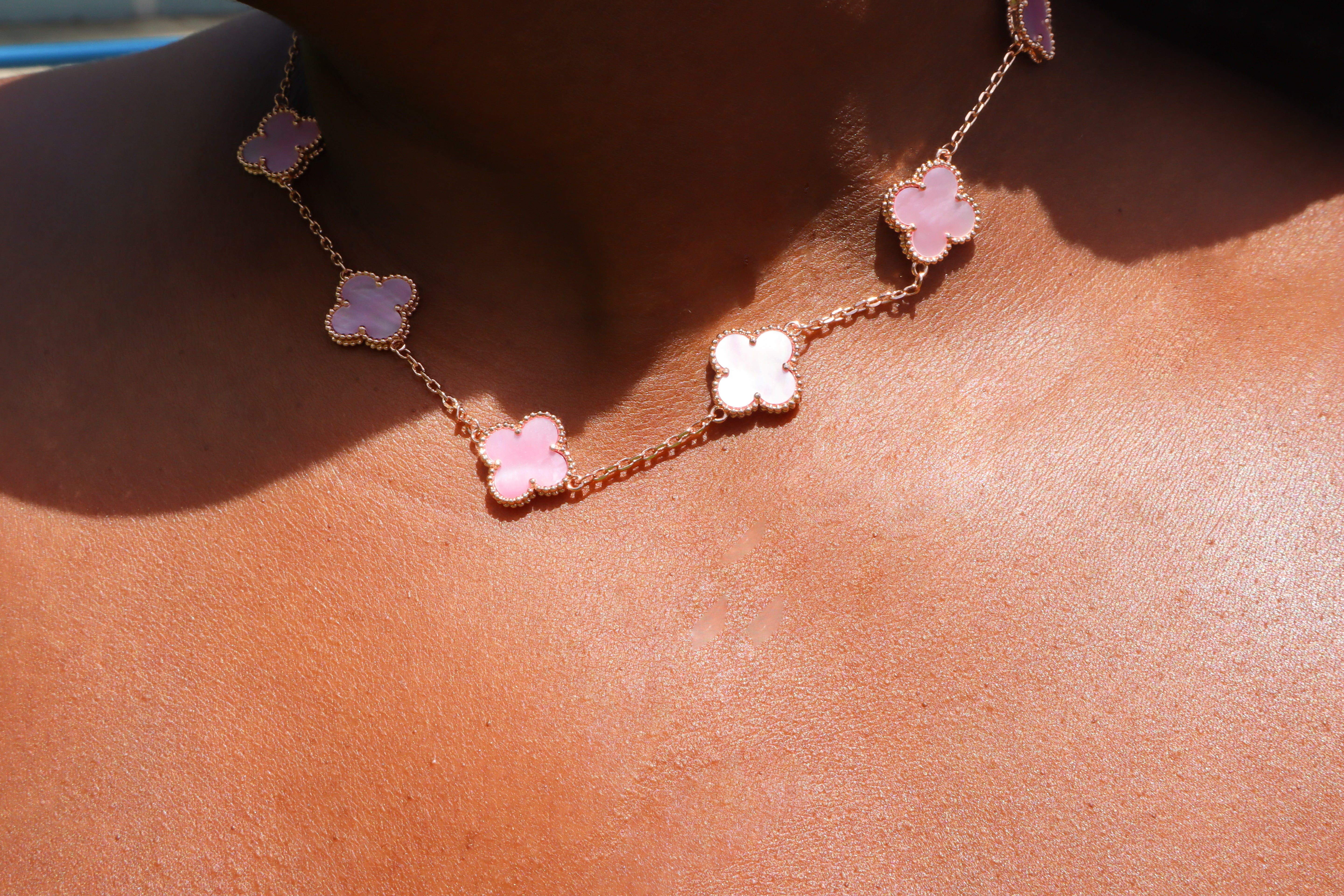Rose Gold 10 Motifs Clover Necklace