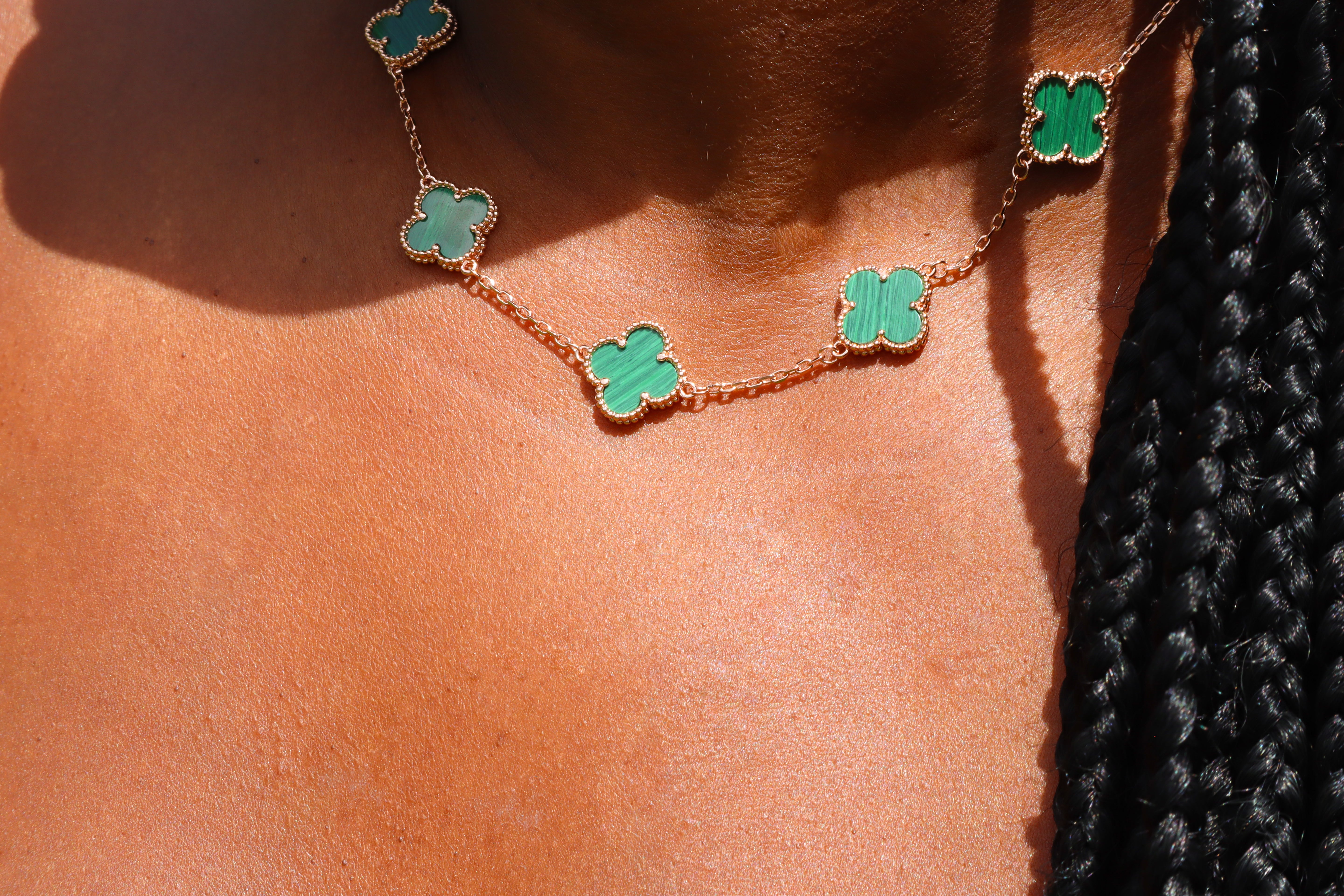Rose Gold 10 Motifs Clover Necklace