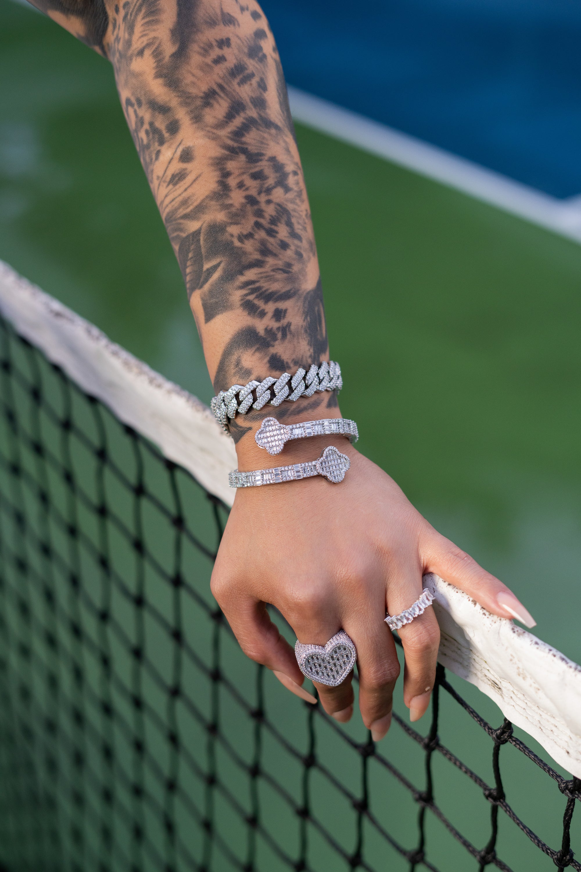 Bracelet à maillons cubains en cristal