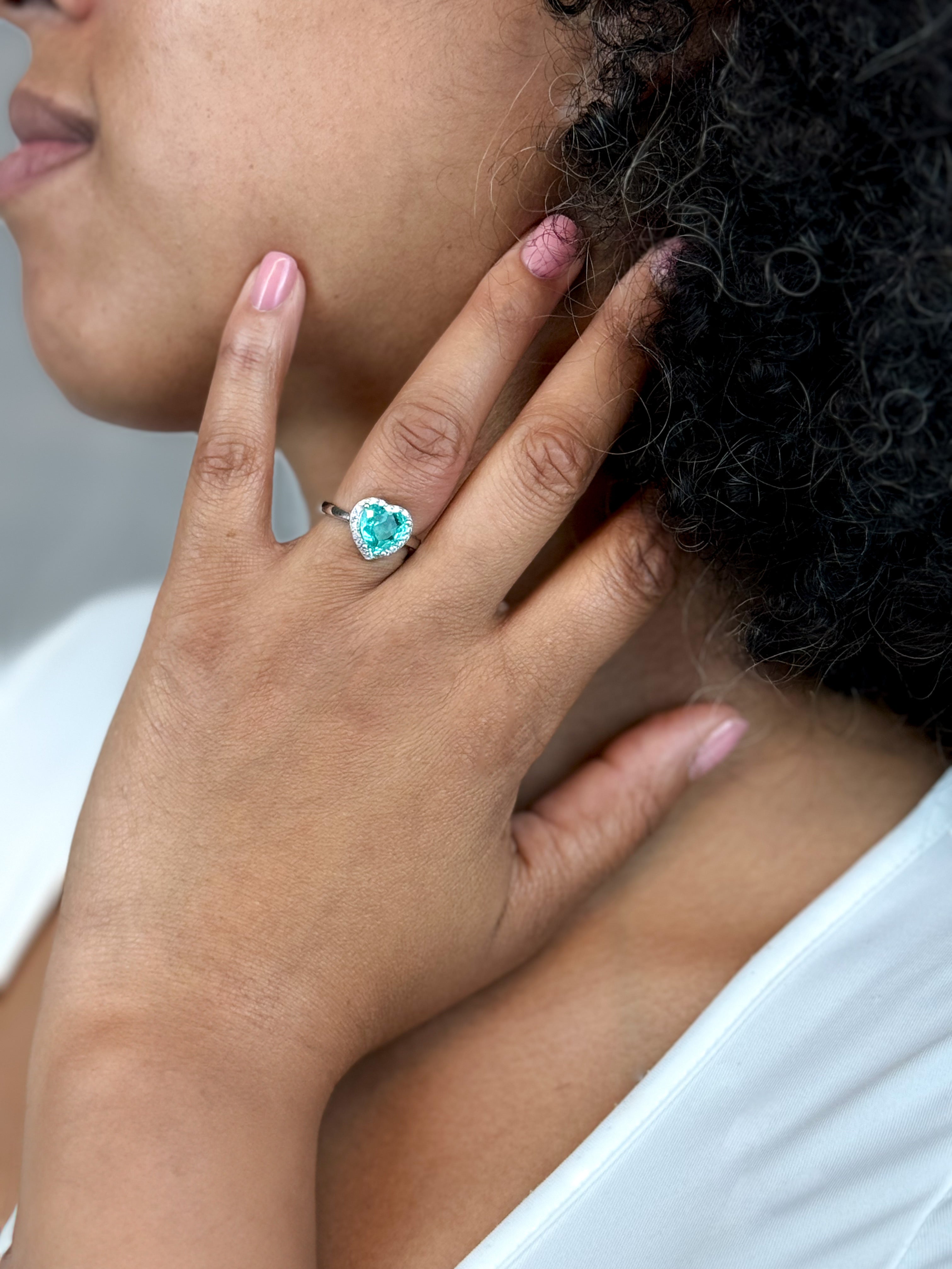 Bague en argent sterling Aqua Love