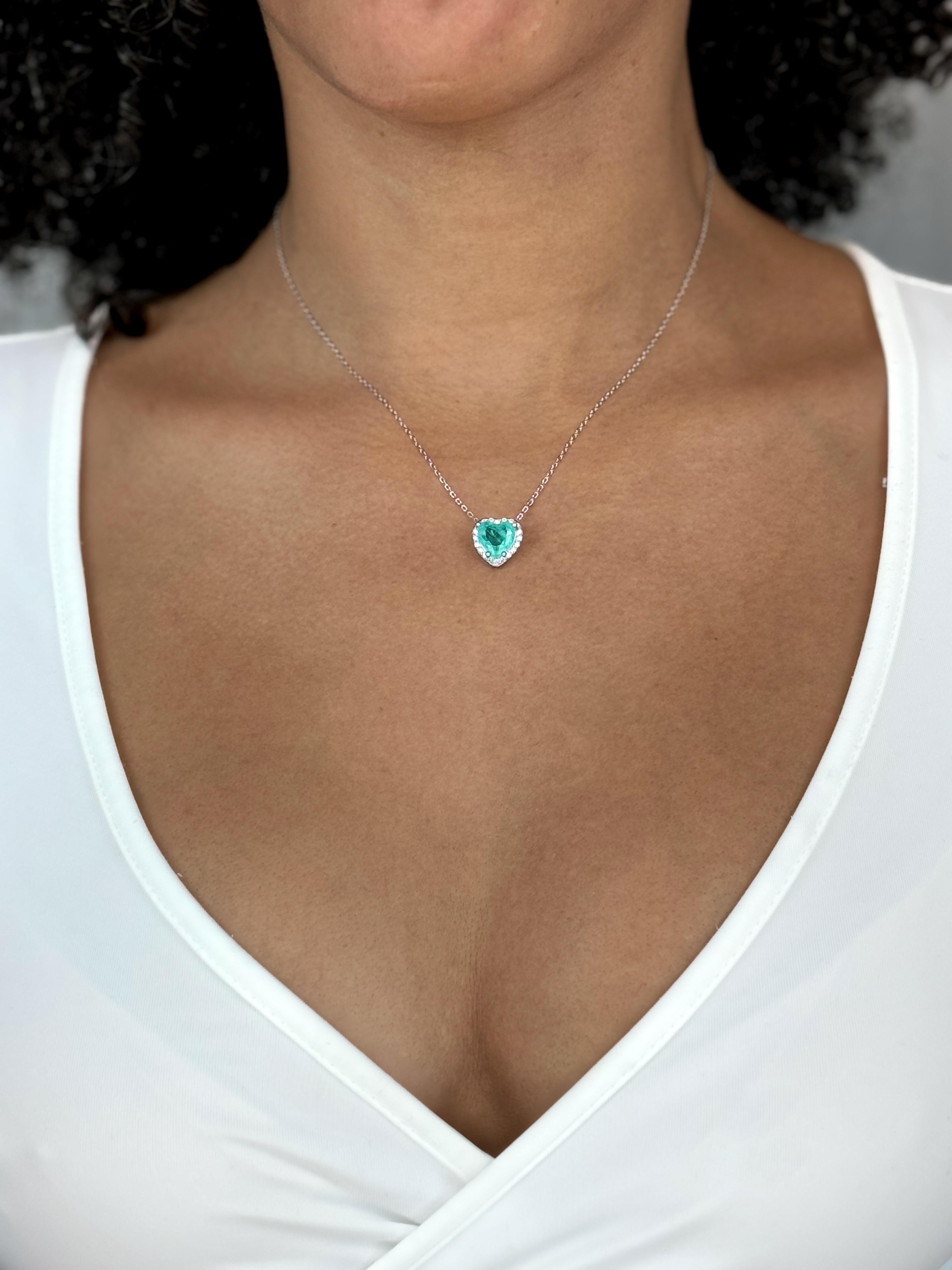 Collar de plata de ley Aqua Love