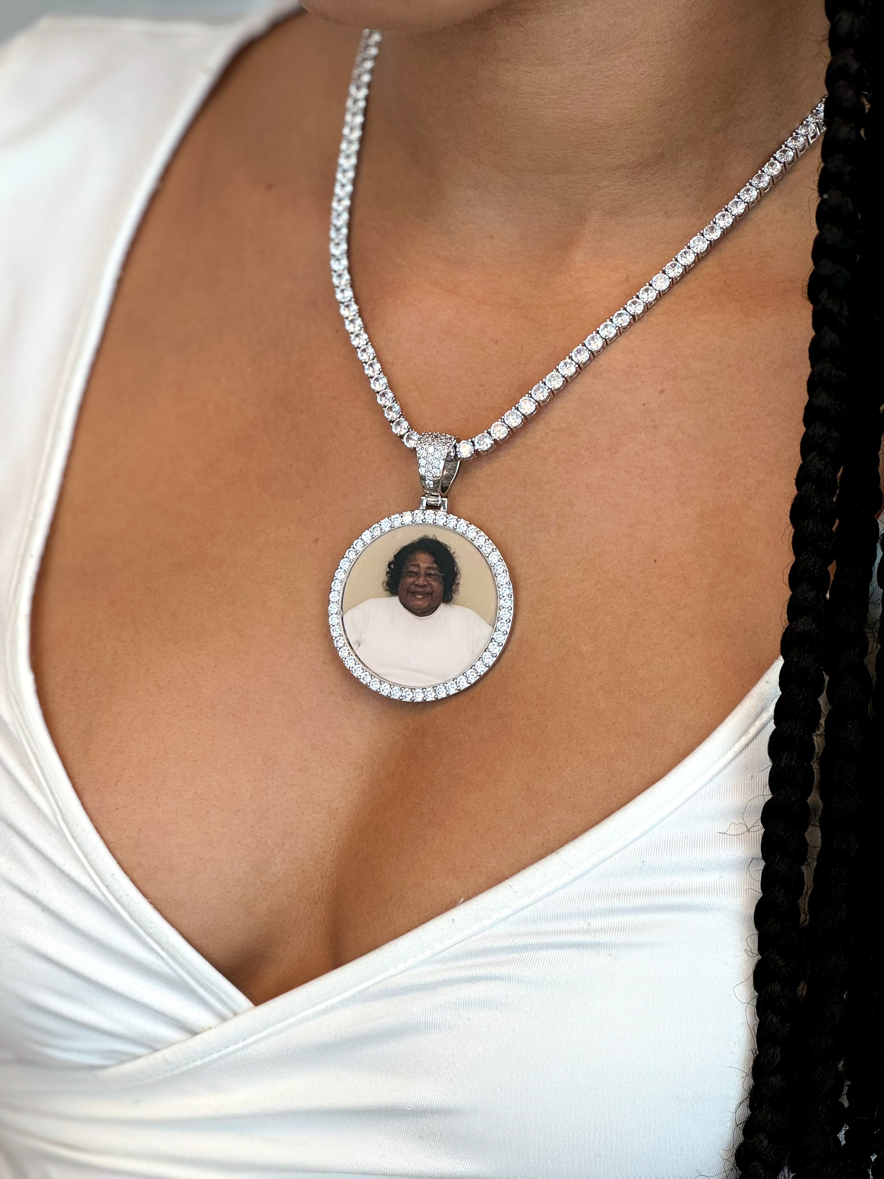 Pendentif photo cercle classique