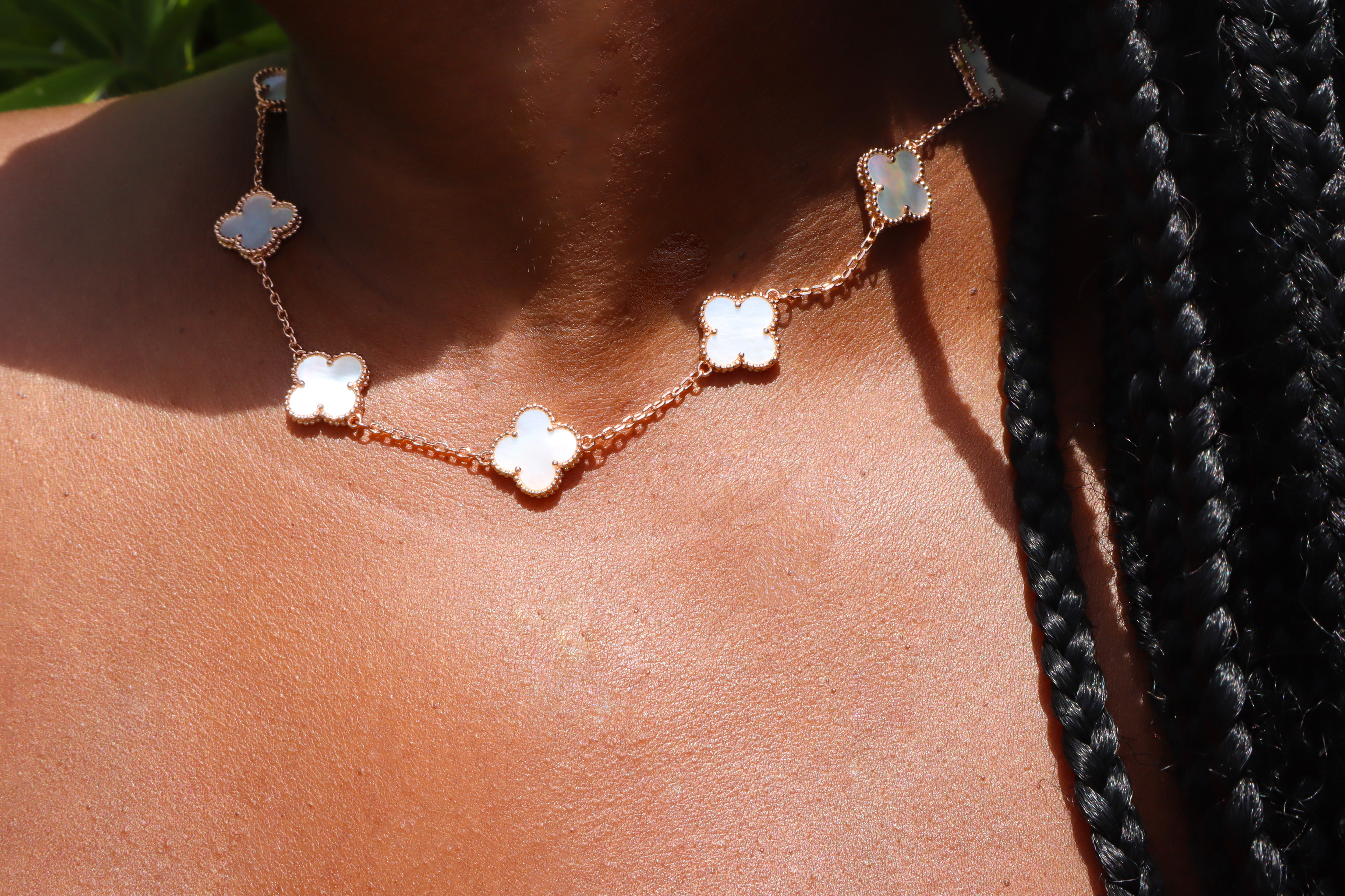 Rose Gold 10 Motifs Clover Necklace