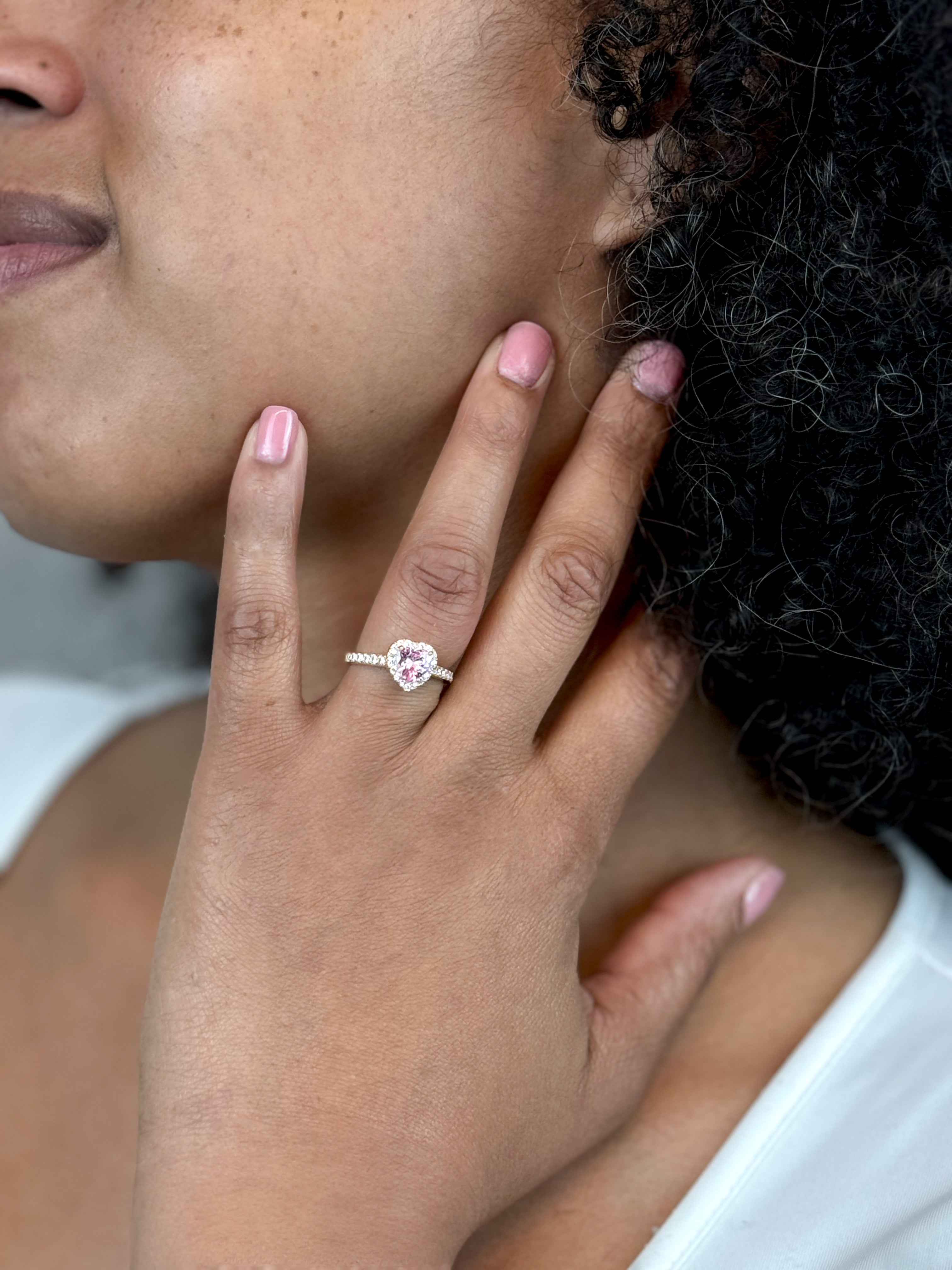 Anillo de plata de ley con diamantes Heart's Desire