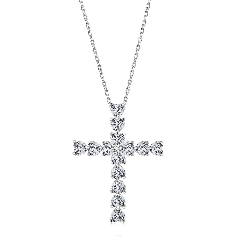 Radiant Love Cross Sterling Silver Necklace