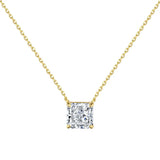 Square cut Diamond Sterling Silver Necklace