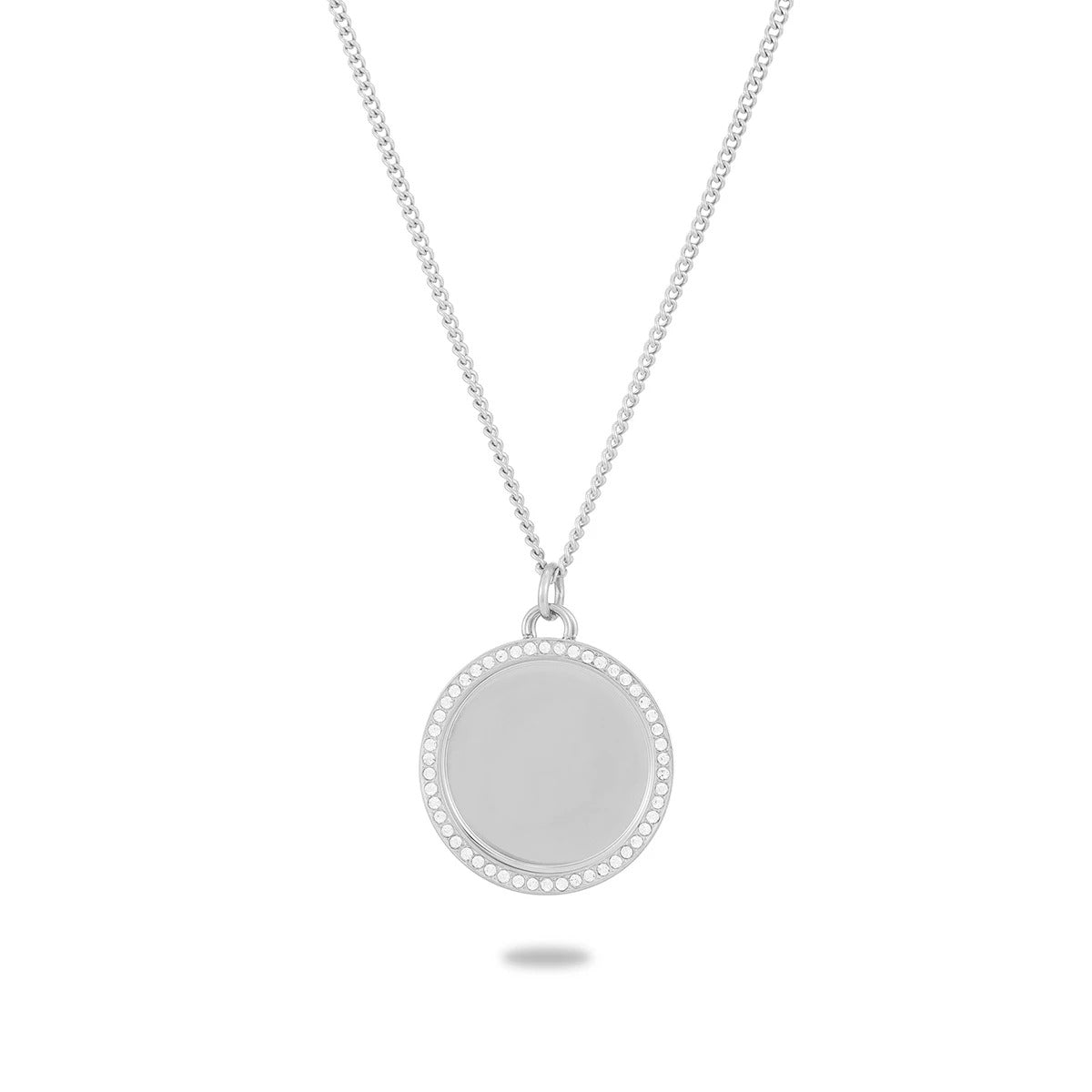 Engravable "Icy Classic Circle" Pendant