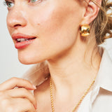 Boucles d'oreilles manchette glamour dorées