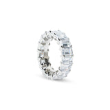 Emerald Cut Sterling Silver Band