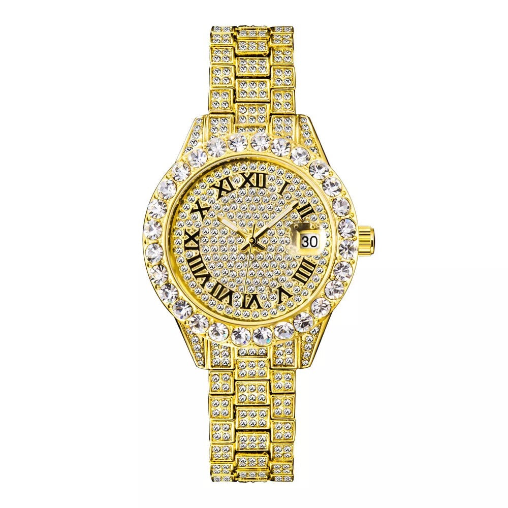 Icy Lavish Watch- Gold