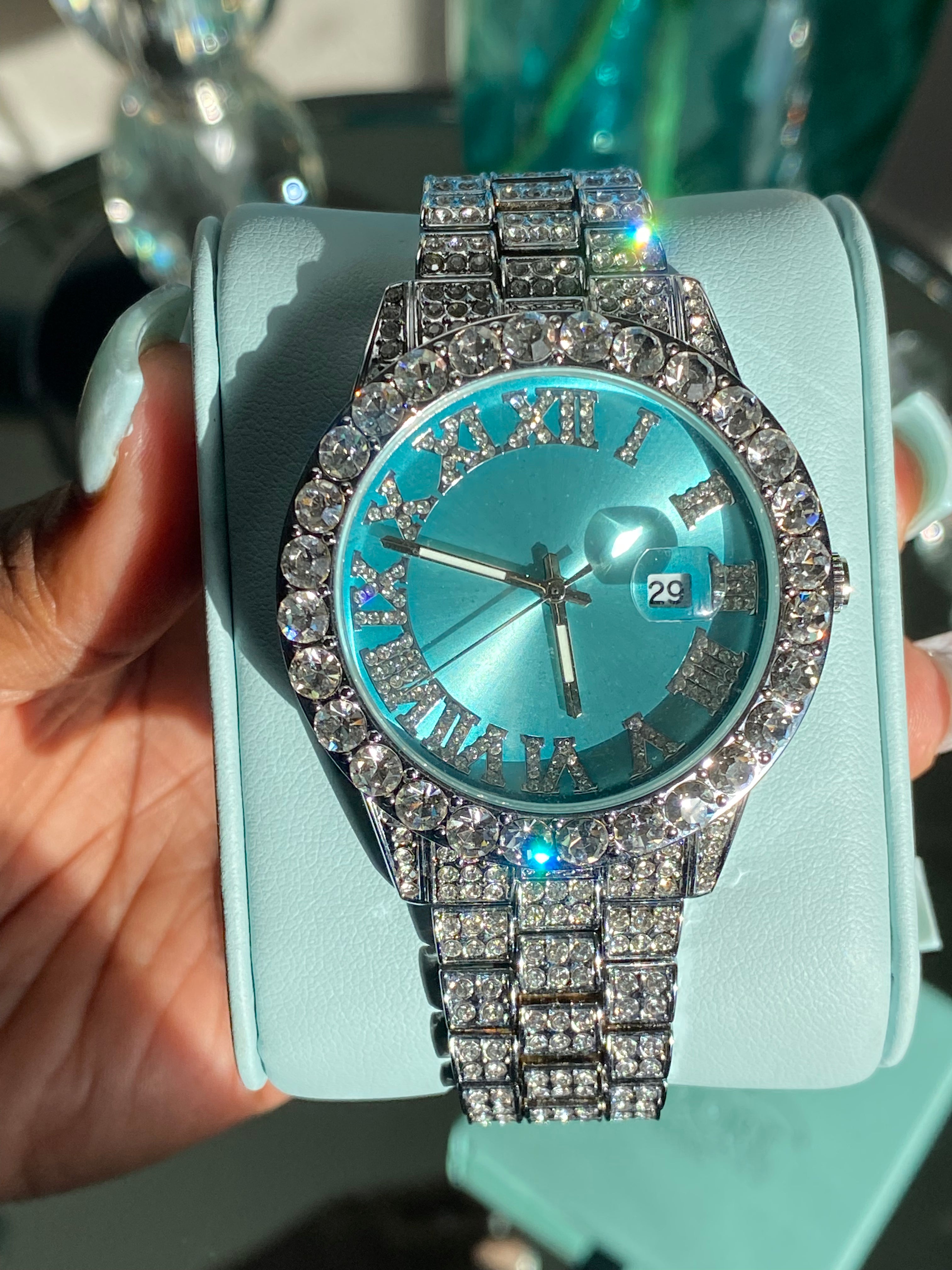 Icy Blue Face Watch