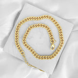 Conjunto de collar de eslabones cubanos todo en oro