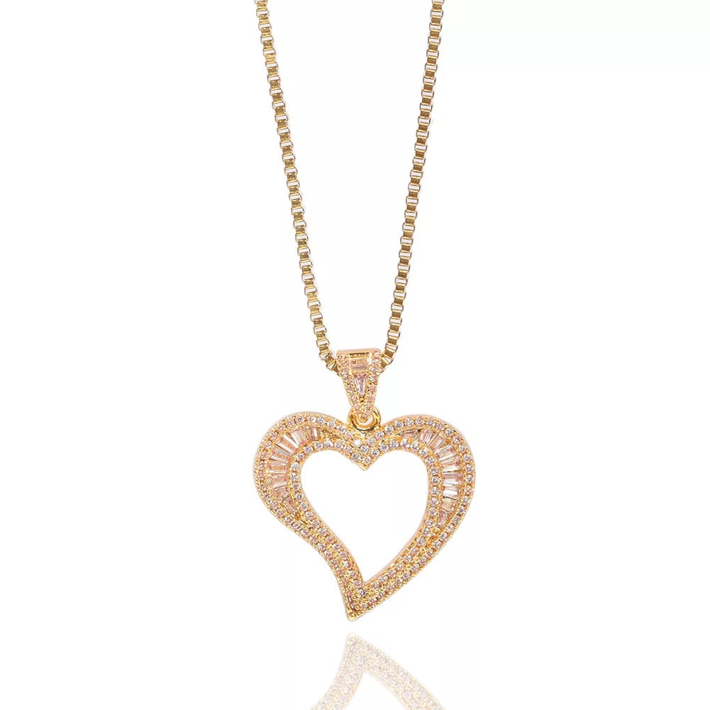 Her Love Open Heart Mini Pendant Necklace
