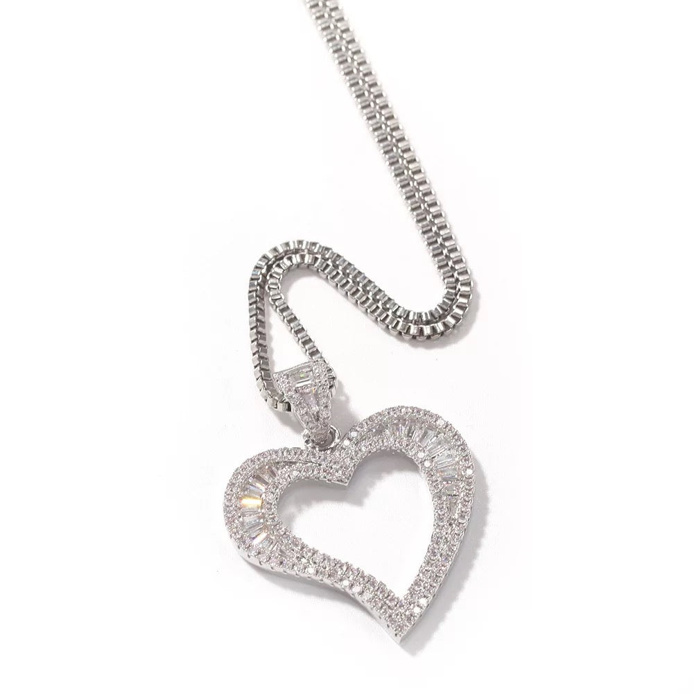 Her Love Open Heart Mini Pendant Necklace